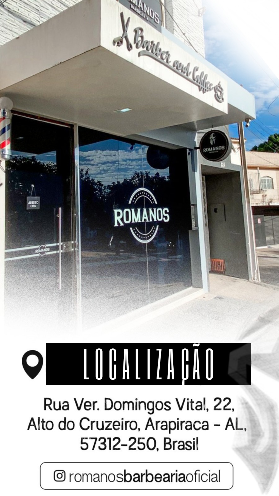 Fachada da Romanos Barbearia